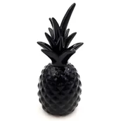 Figurki dekoracyjne - Ananas ceramiczny czarny glamour figurka 18 cm - miniaturka - grafika 1