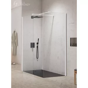 New Trendy EXK-2287 KABINA NEW MODUS WHITE WALK-IN U 130x80x200 CZYSTE 8mm ACTIVE SHIELD - Kabiny prysznicowe - miniaturka - grafika 1