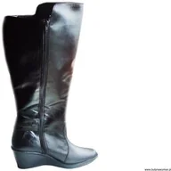 Kozaki damskie - BnW Kozaki czarne na koturnie 7 cm na wymiar - miniaturka - grafika 1