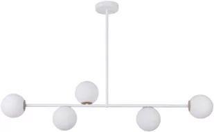 Sigma minimalistyczny biały żyrandol 33187 GAMA lampa sufitowa do kuchni podłużna klosze białe kule - Lampy sufitowe - miniaturka - grafika 1