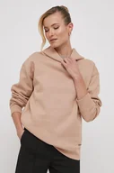 Bluzy damskie - Calvin Klein bluza damska kolor beżowy z kapturem gładka - miniaturka - grafika 1
