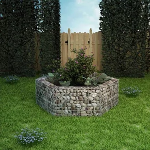 vidaXL Donica gabionowa w kształcie sześciokąta, 160 x 139 50 cm - Donice - miniaturka - grafika 1