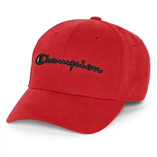 Czapki damskie - Champion Męska klasyczna czapka twillowa z nadrukiem czcionki, czapka baseballowa, Scarlet-590908, rozmiar uniwersalny, Scarlet-590908, jeden rozmiar - grafika 1