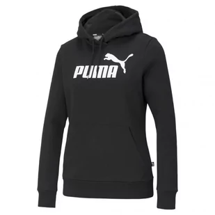 Damska bluza dresowa nierozpinana z kapturem PUMA ESS Logo Hoodie - Kurtki i kamizelki sportowe damskie - miniaturka - grafika 1