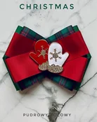 Broszki - Brosza z Rękawiczkami z kryształków Mikołajki Święta - miniaturka - grafika 1