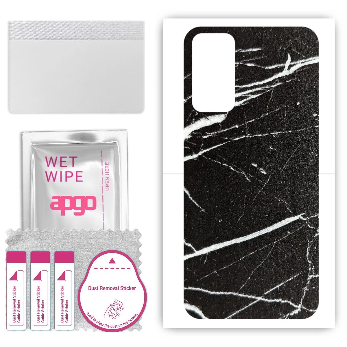 Folia naklejka skórka strukturalna na TYŁ do Samsung Galaxy Buddy 2 - Marmur Ciemny - apgo SKINS