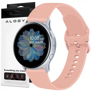 Pasek uniwersalny Alogy Strap z klamrą do smartwatcha 20mm Light Pink - Akcesoria do smartwatchy - miniaturka - grafika 1