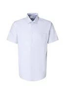 Koszule męskie - Seidensticker Męska koszula z krótkim rękawem, regularny krój, jasnoniebieska, 48, jasnoniebieski, 48 - miniaturka - grafika 1