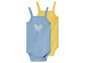 Body dla niemowląt - lupilu® Body niemowlęce bawełniane, 2 sztuki (Niebieski/żółty, 50/56) - miniaturka - grafika 1