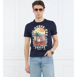 Koszulki męskie - GUESS T-shirt PALM WINDOW | Slim Fit - grafika 1