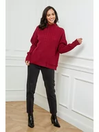 Swetry damskie - Soft Cashmere Sweter w kolorze czerwonym - miniaturka - grafika 1