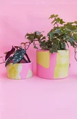 Donice - Osłonka na doniczkę, różowa doniczka, kolorowe lastryko - miniaturka - grafika 1