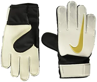 Nike Unisex Youth NK GK MATCH JR-FA18 rękawice piłkarskie, białe/czarne/metaliczne żywe złoto -rozmiar: 6 - Piłka nożna - miniaturka - grafika 1