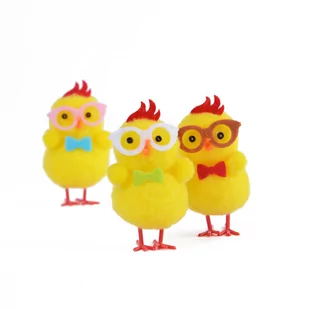 Wesołe kurczaki w okularach YX5945) - Wielkanoc - miniaturka - grafika 1
