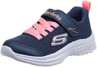 Buty dla dziewczynek - Skechers Minimalistyczne trampki dziewczęce marzycielskie - Miss, Granatowa siatka koralowe wykończenie, 28 EU - miniaturka - grafika 1