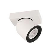 Lampy sufitowe - Italux Spot LAMPA sufitowa NUORA SPL-2855-1B-WH metalowa OPRAWA regulowany reflektorek plafon biały czarny SPL-2855-1B-WH - miniaturka - grafika 1