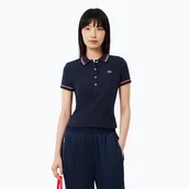 Koszulki i topy damskie - Koszulka polo damska Lacoste Polo DF9599 navy blue/rill/grenadine - miniaturka - grafika 1