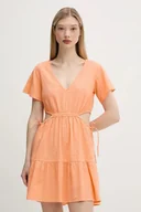 Sukienki - Rip Curl sukienka bawełniana CALA VADELLA kolor pomarańczowy mini rozkloszowana 06UWDR - miniaturka - grafika 1