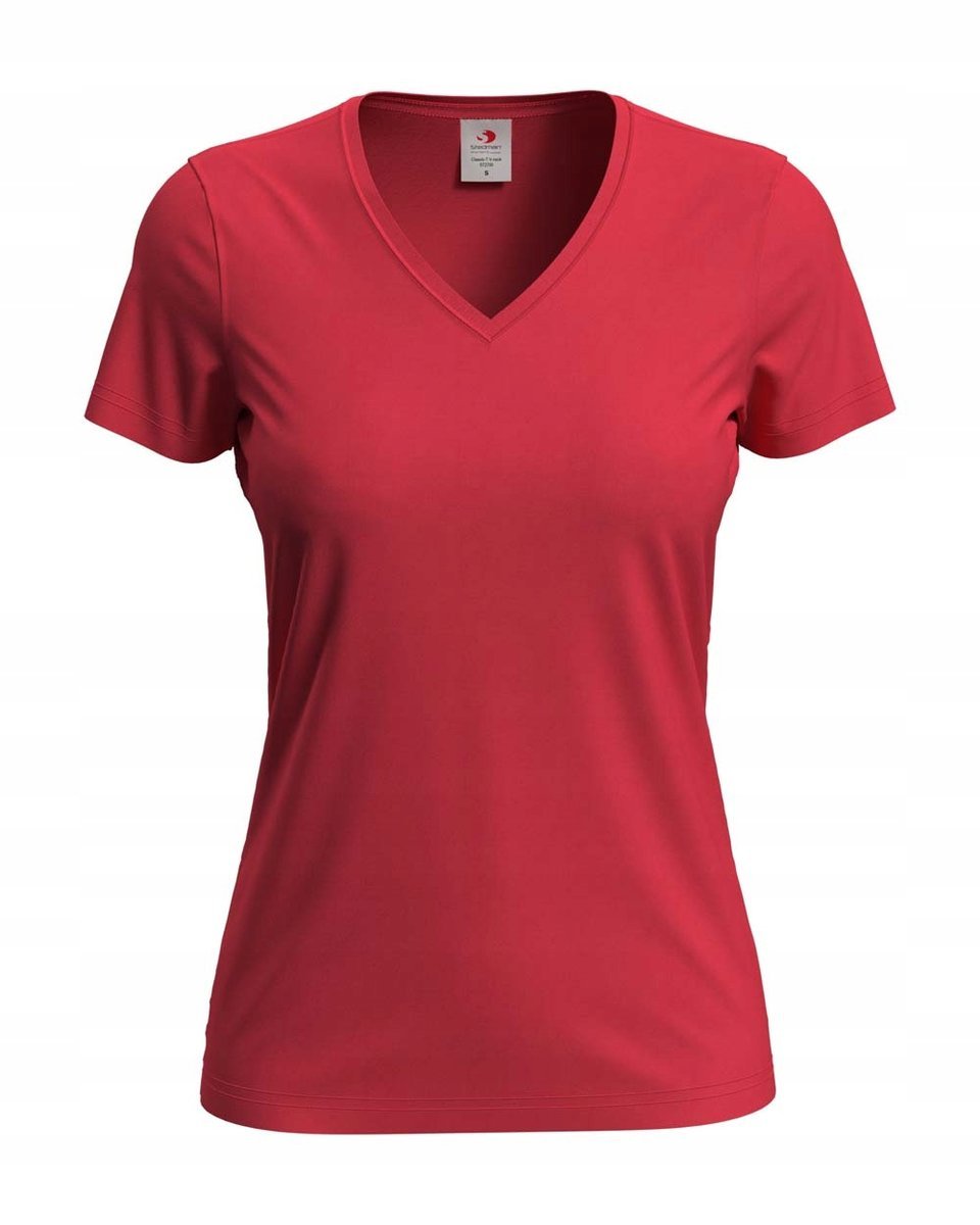 Koszulka damska T-shirt damski Stedman V-neck ST2700 Scarlet Red M