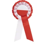 Stroje karnawałowe - Kotylion biało-czerwony - miniaturka - grafika 1