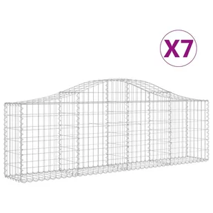 VIDAXL Kosze gabionowe, 7 szt, 200x30x60/80 cm, galwanizowane żelazo - Ogrodzenia - miniaturka - grafika 3