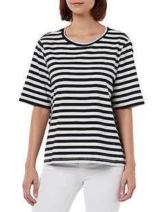 VERO MODA T-shirt damski, Czarny/paski: śnieżnobiały, L - Koszulki i topy damskie - miniaturka - grafika 1