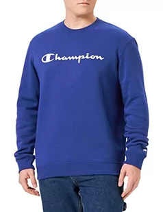 Champion Męska bluza z kapturem American Classics Fall Fleece Big Logo Crewneck, niebieski, S - Bluzy męskie - miniaturka - grafika 1