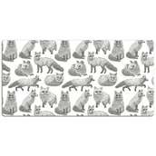 Podkładki na biurko - Mata ochronna z nadrukiem Rysowane lisy 120x60 cm, Dywanomat - miniaturka - grafika 1