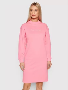 Calvin Klein Jeans Sukienka dzianinowa J20J217696 Różowy Relaxed Fit - Sukienki - miniaturka - grafika 1