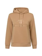 Bluzy damskie - Gant Damska bluza z kapturem Kobiety Bawełna brązowy jednolity, S - miniaturka - grafika 1