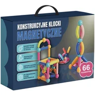 Klocki - KLOCKI MAGNETYCZNE KONSTRUKCYJNE EDUKACYJNE DLA DZIECI DUŻE ELEMENTY 66 el - miniaturka - grafika 1