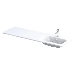 Umywalka meblowa Oristo Are 141x46 cm prostokątna prawa biały połysk UME-AR-140-92-P - Umywalki - miniaturka - grafika 1