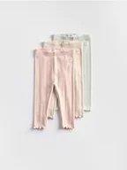 Komplety dla niemowląt - Reserved - Prążkowane legginsy 3 pack - brudny róż - miniaturka - grafika 1