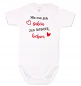 Body dla niemowląt - BODY NAPIS KR nadruk NIE MA JAK BABCIA r 62 KLEKLE - miniaturka - grafika 1