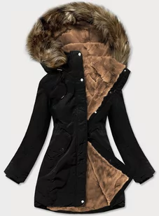 PARKA ZIMOWA DAMSKA NA FUTRZE CZARNA (M-21501) - LHD - Kurtki damskie - miniaturka - grafika 1