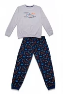 Piżamy chłopięce - Lama B 221 PY szara piżama chłopięca - miniaturka - grafika 1