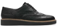 Półbuty damskie - Półbuty damskie Clarks Baille Brogue czarne 41 - miniaturka - grafika 1