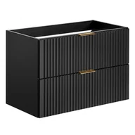 Szafki łazienkowe - Czarna szafka pod umywalkę z szufladami R2-F07 - miniaturka - grafika 1