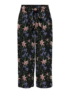 Spodnie damskie - ONLY Damskie spodnie Onlnova Life Crop Pant AOP Ptm Palazzo, Czarny/Aop: 357 Wild Flowers, 36 - grafika 1
