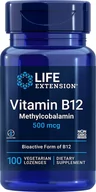 Witaminy i minerały - Life Extension Witamina B12 Metylokobalamina 500 mcg, 100 tabl. - miniaturka - grafika 1