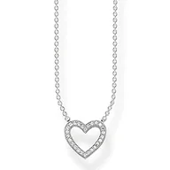 Naszyjniki - THOMAS SABO Thomas Sabo damski łańcuszek z wisiorkiem w kształcie serca, srebro próby 925, 45 cm, KE155405114-L45V KE1554-051-14-L45v - miniaturka - grafika 1