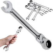 Klucze i nasadki - KLUCZ PŁASKO-OCZKOWY Z GRZECHOTKĄ ŁAMANY 10mm - miniaturka - grafika 1