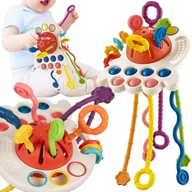 Gryzaki dla dzieci - Zabawka Sensoryczna Gryzak Montessori Edukacyjna Grzechotka dla Dzieci 6w1 ISO TRADE - miniaturka - grafika 1