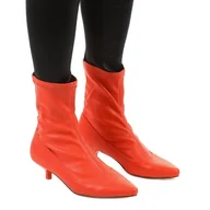 Botki damskie - Czerwone szpilki ze skarpetą Ragemour - Inna marka - miniaturka - grafika 1