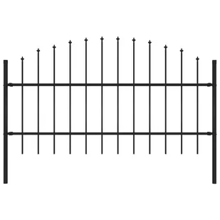 Panel ogrodzeniowy z grotami (0,75-1) x 1,7 m, stal, czarny - Ogrodzenia - miniaturka - grafika 3