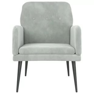 Lumarko Fotel, jasnoszary, 62x79x79 cm, obity aksamitem - Fotele - miniaturka - grafika 4