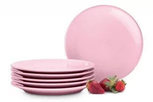 Zestaw talerzyków deserowych dla 6 osób różowy LUPIN - Talerze - miniaturka - grafika 1