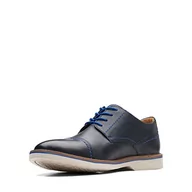 Czapki damskie - Clarks Męska czapka z daszkiem Atticus LT Oxford, granatowa skóra, 40 EU, Navy Leather, 40 EU - miniaturka - grafika 1