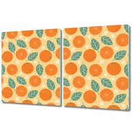 Deski do krojenia - Duża Deska z Dwóch Części - Print - 2x 40x52 cm - Pomarańcze styl retro - miniaturka - grafika 1