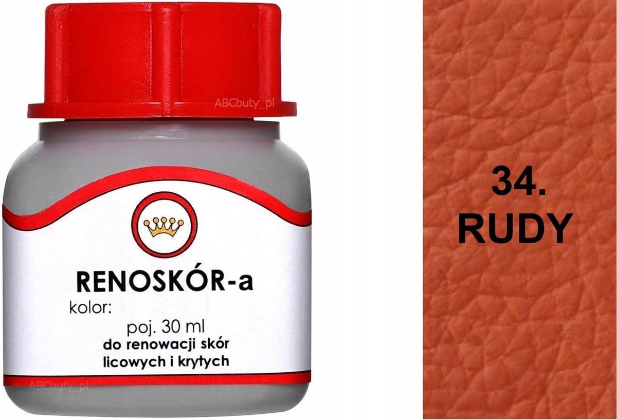 G10-01 RUDY 34 RENOSKÓR FARBA DO BUTÓW WILBRA DO SKÓRY LICOWEJ LAKIER RUDA